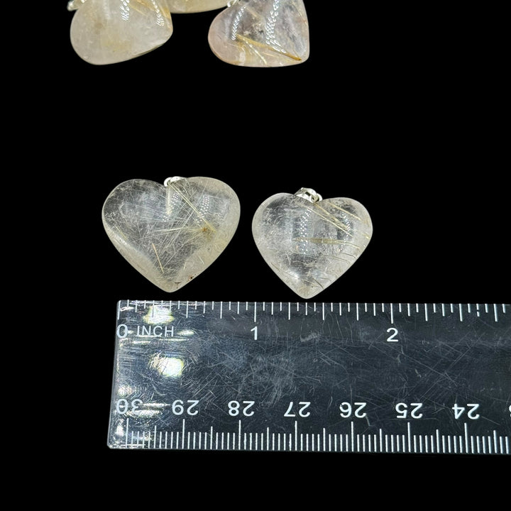 Rutilated Quartz Heart Pendant - Funky Stuff