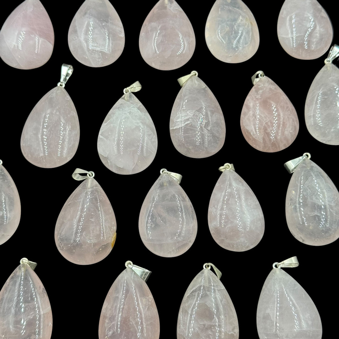 Rose Quartz Teardrop Pendant - Funky Stuff