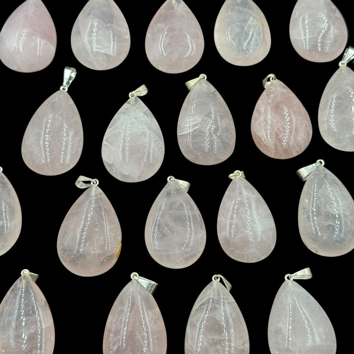 Rose Quartz Teardrop Pendant - Funky Stuff