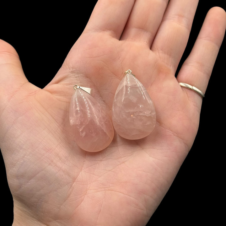 Rose Quartz Teardrop Pendant - Funky Stuff