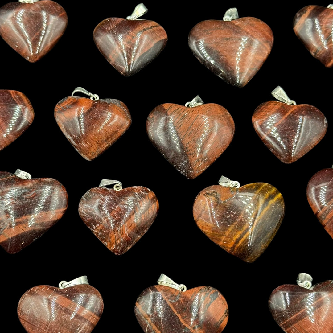 Red Tiger's Eye Heart Pendant - Funky Stuff