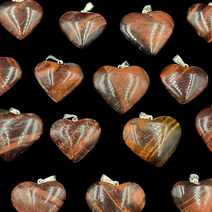 Red Tiger's Eye Heart Pendant - Funky Stuff