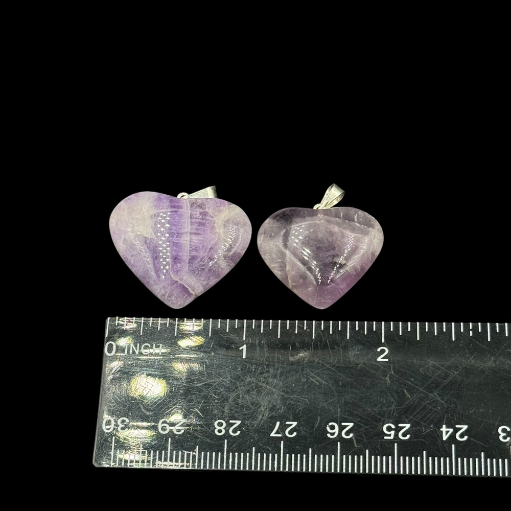 Chevron Amethyst Heart Pendant - Funky Stuff