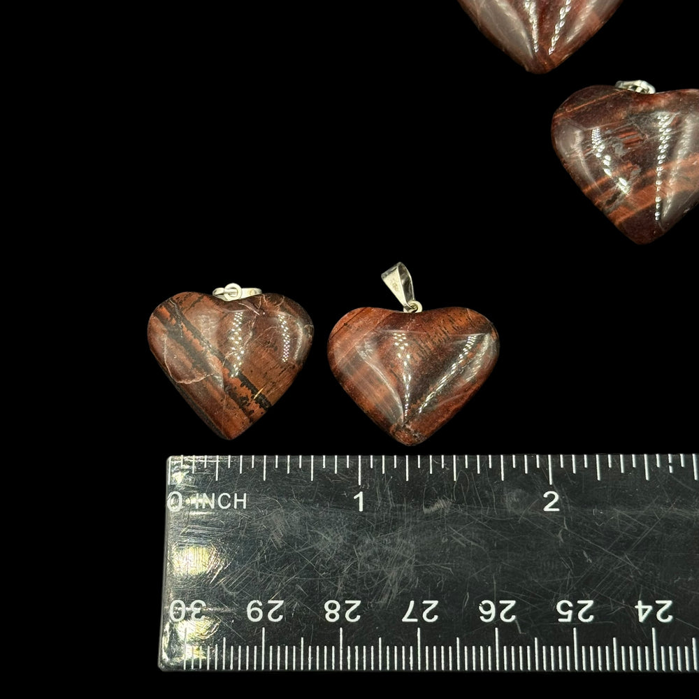 Red Tiger's Eye Heart Pendant - Funky Stuff