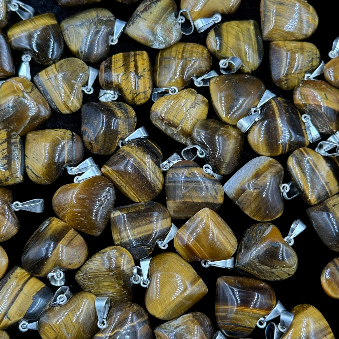 Tiger's Eye Mini Heart Pendant - Funky Stuff
