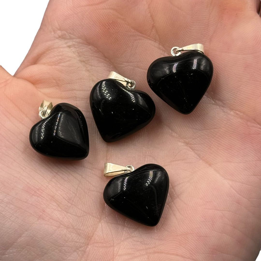 Obsidian Mini Heart Pendant - Funky Stuff