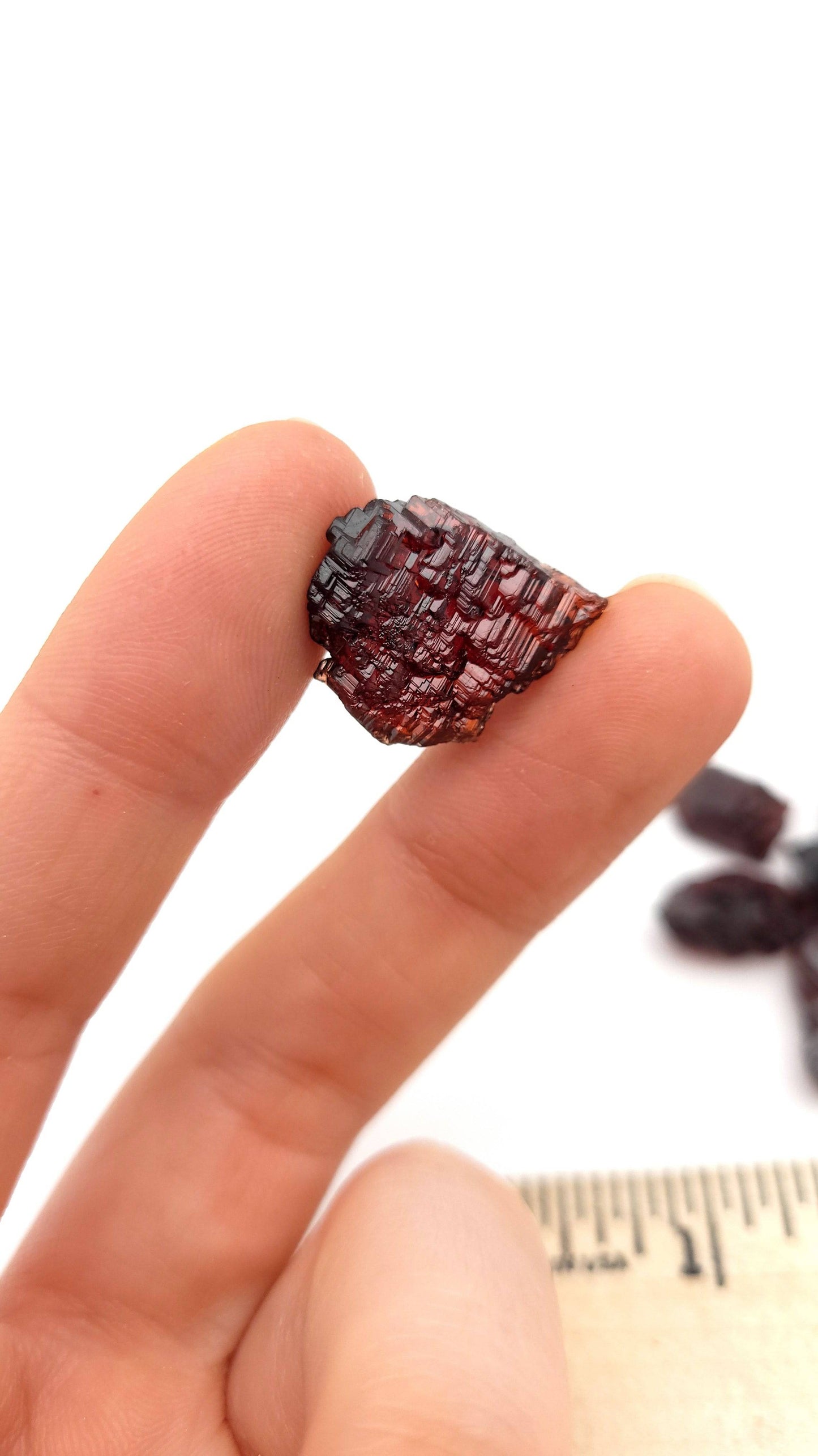 Etched Spessartine Garnet (Thumbnail Case Specimen)