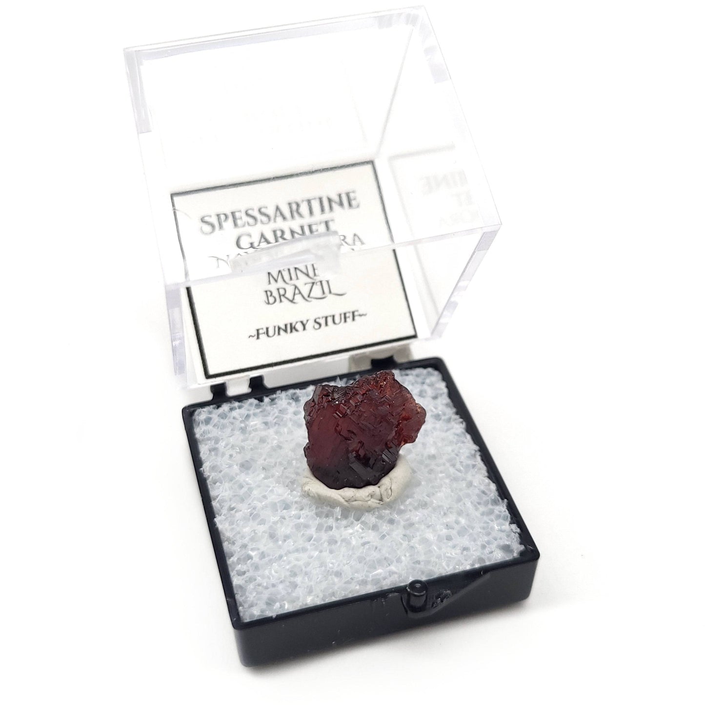 Etched Spessartine Garnet (Thumbnail Case Specimen)