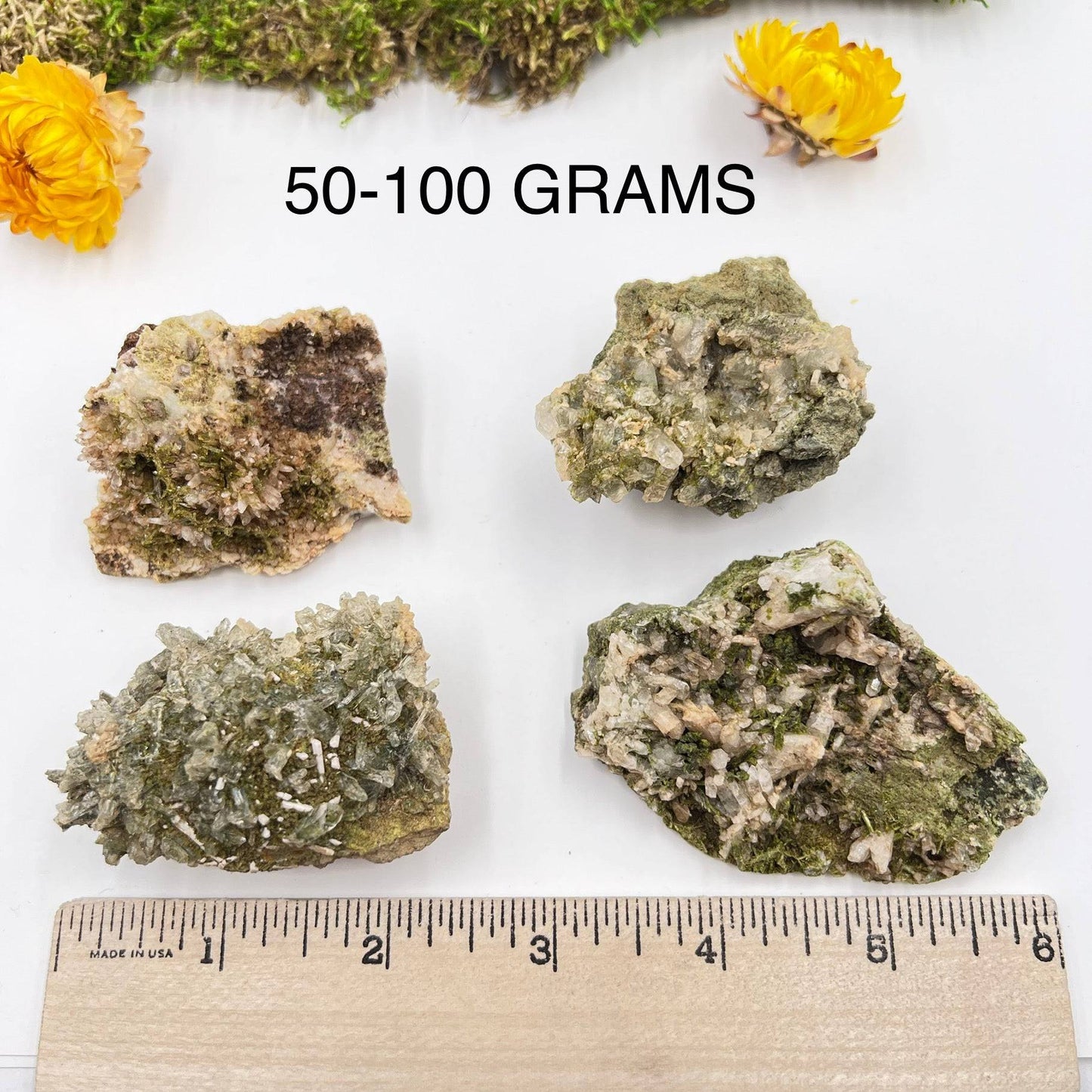 Green Epidote With Quartz (Boxed Specimen)