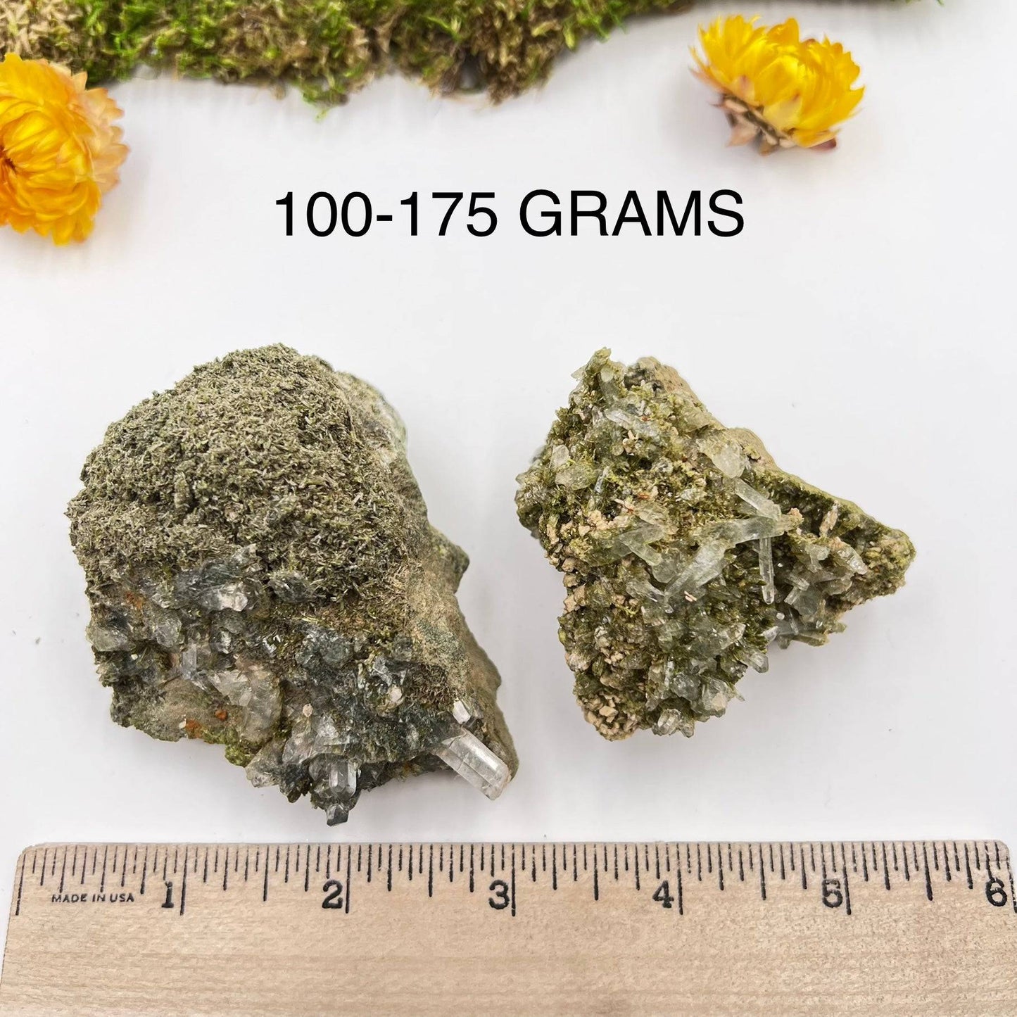 Green Epidote With Quartz (Boxed Specimen)