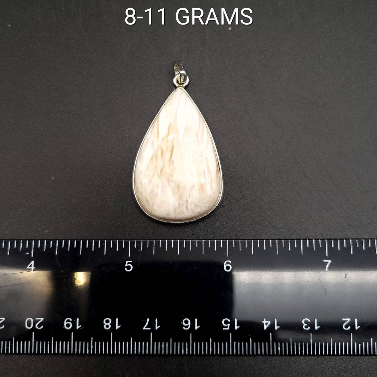Scolecite Sterling Silver Pendant - Tear Drop