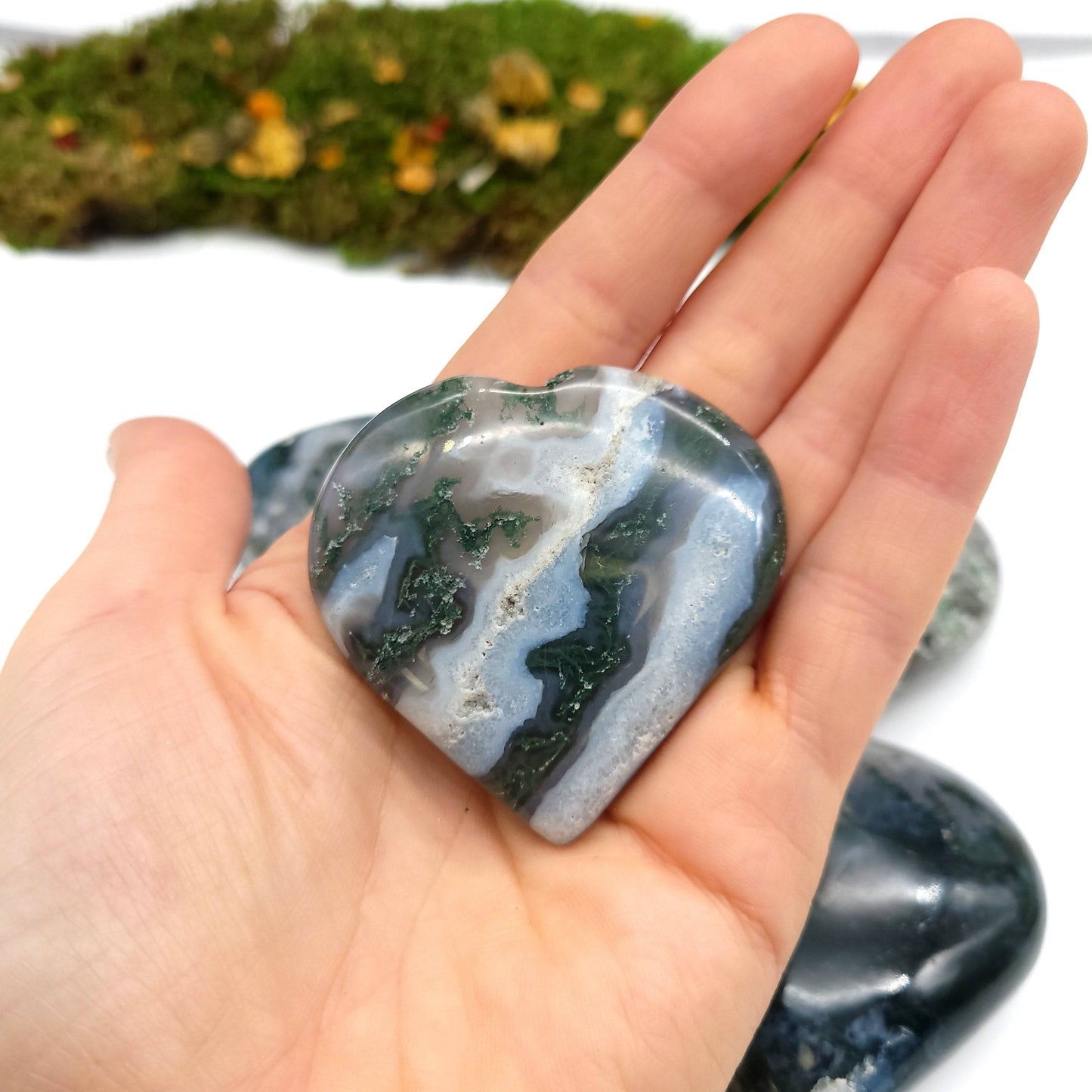 Moss Agate Heart