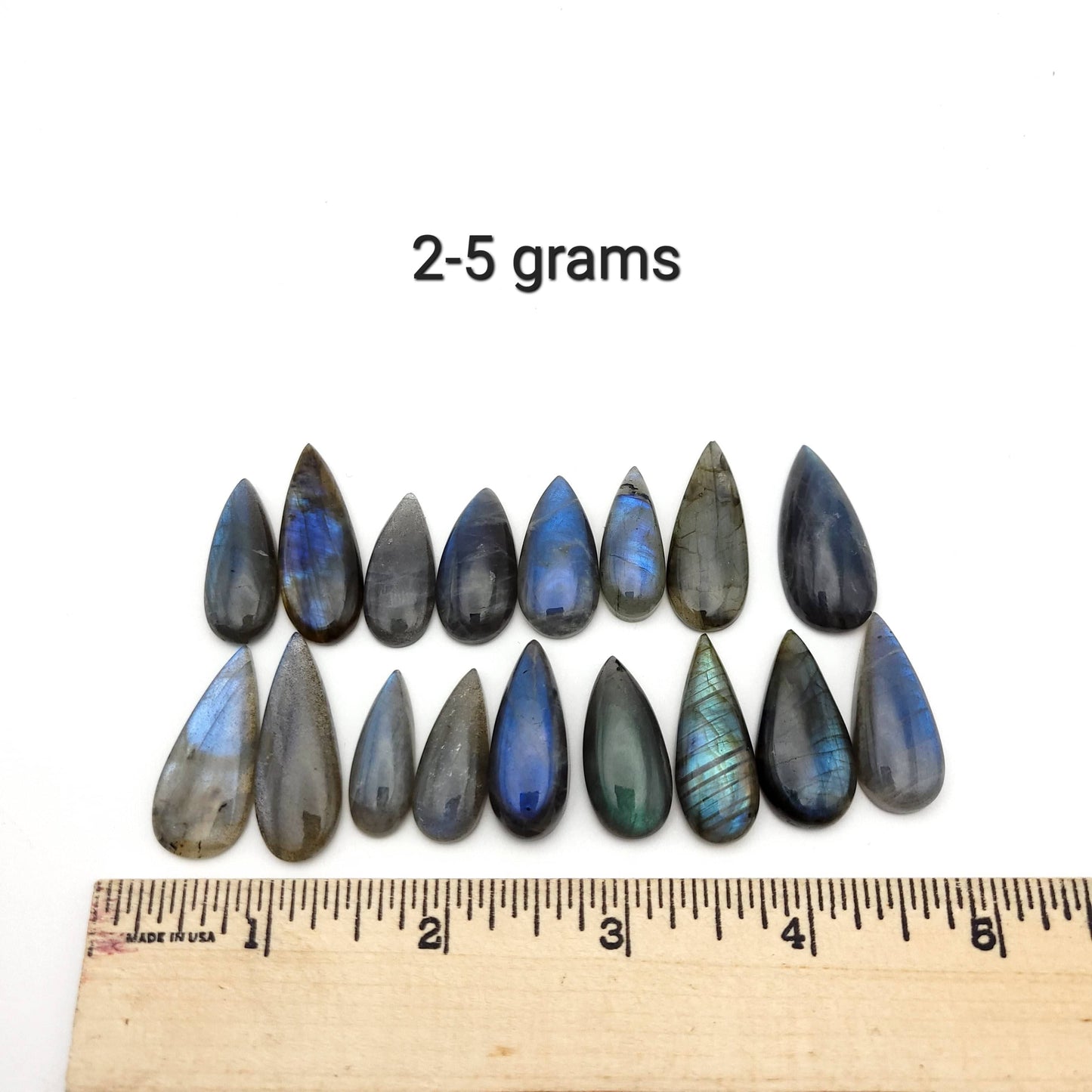 Labradorite Cabochon - Narrow Tear Drop