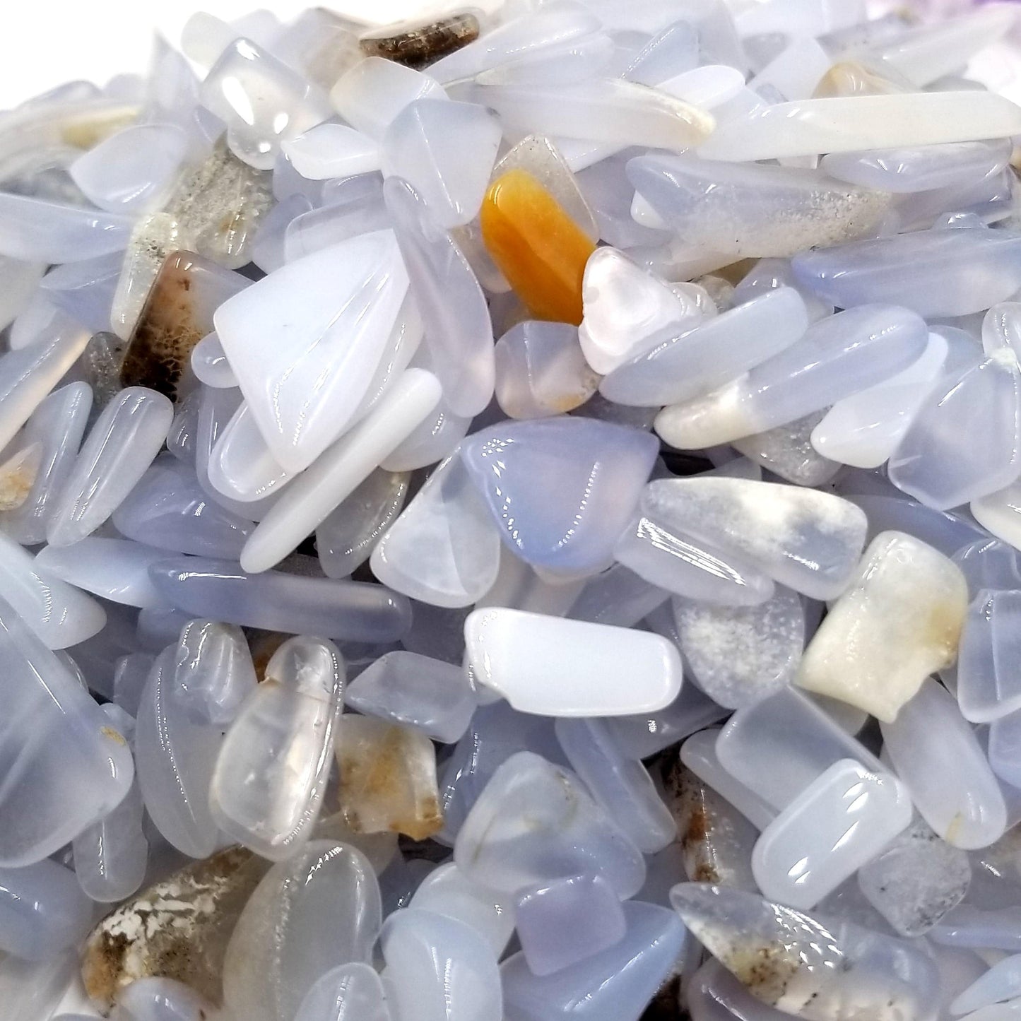 Blue Chalcedony Chips 1LB