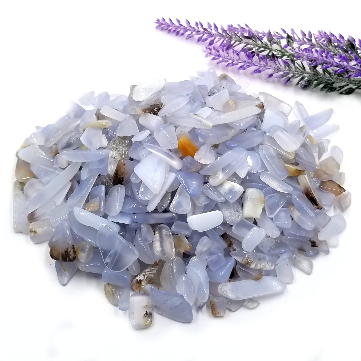 Blue Chalcedony Chips 1LB