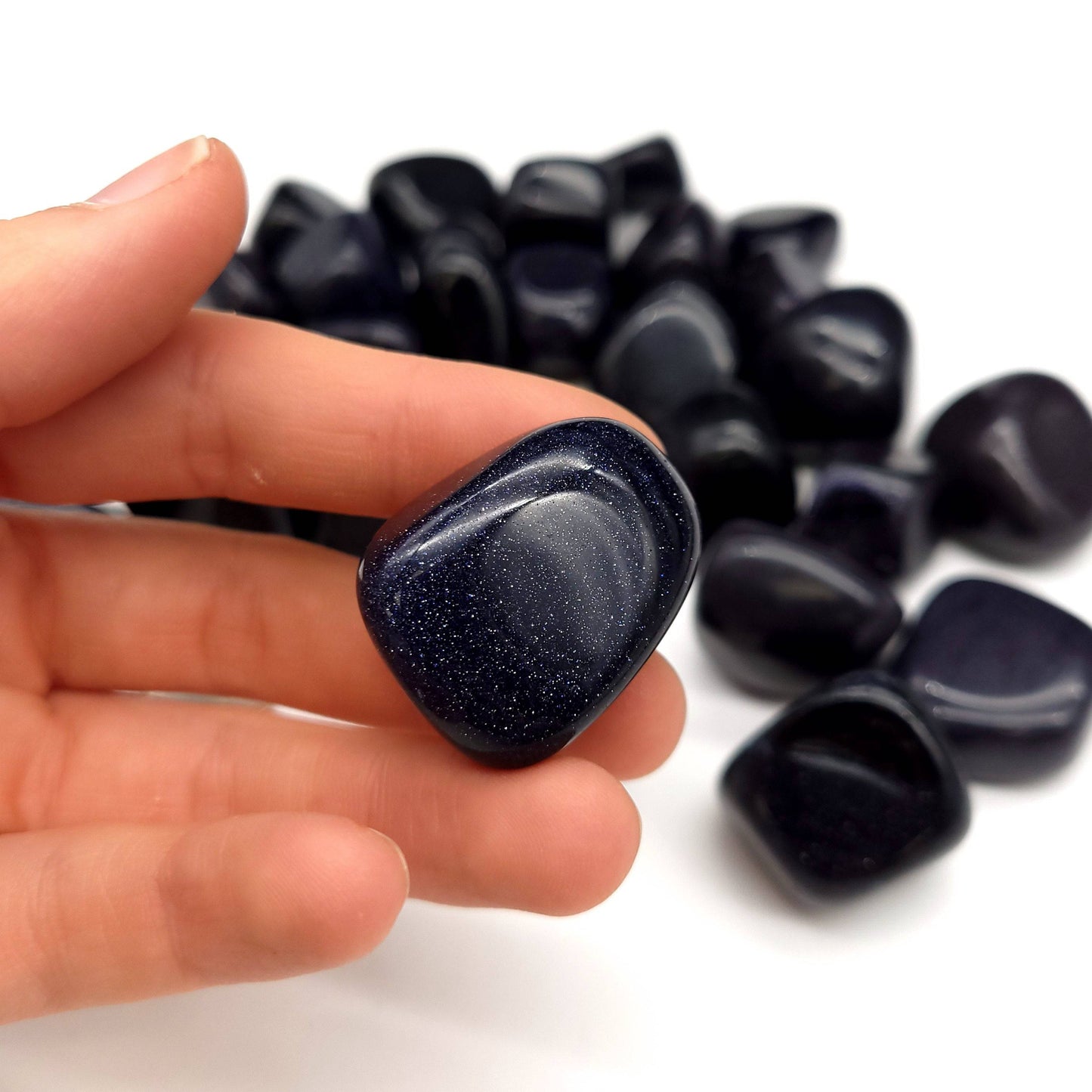 Blue Goldstone Tumbled Stone 1 LB
