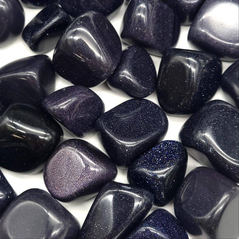 Blue Goldstone Tumbled Stone 1 LB