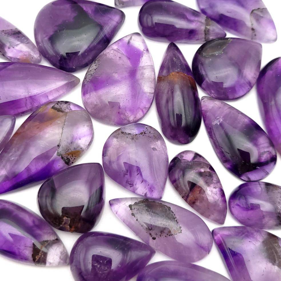 Trapiche Amethyst Cabochon - Tear Drop