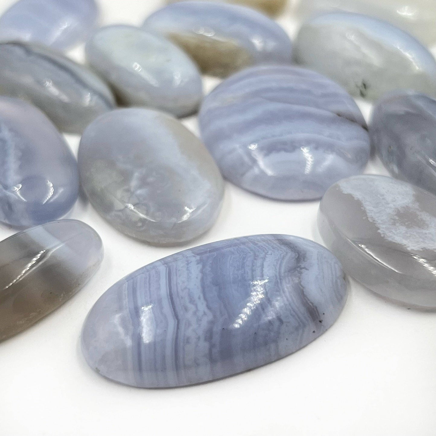 Blue Lace Agate Oval Cabochon