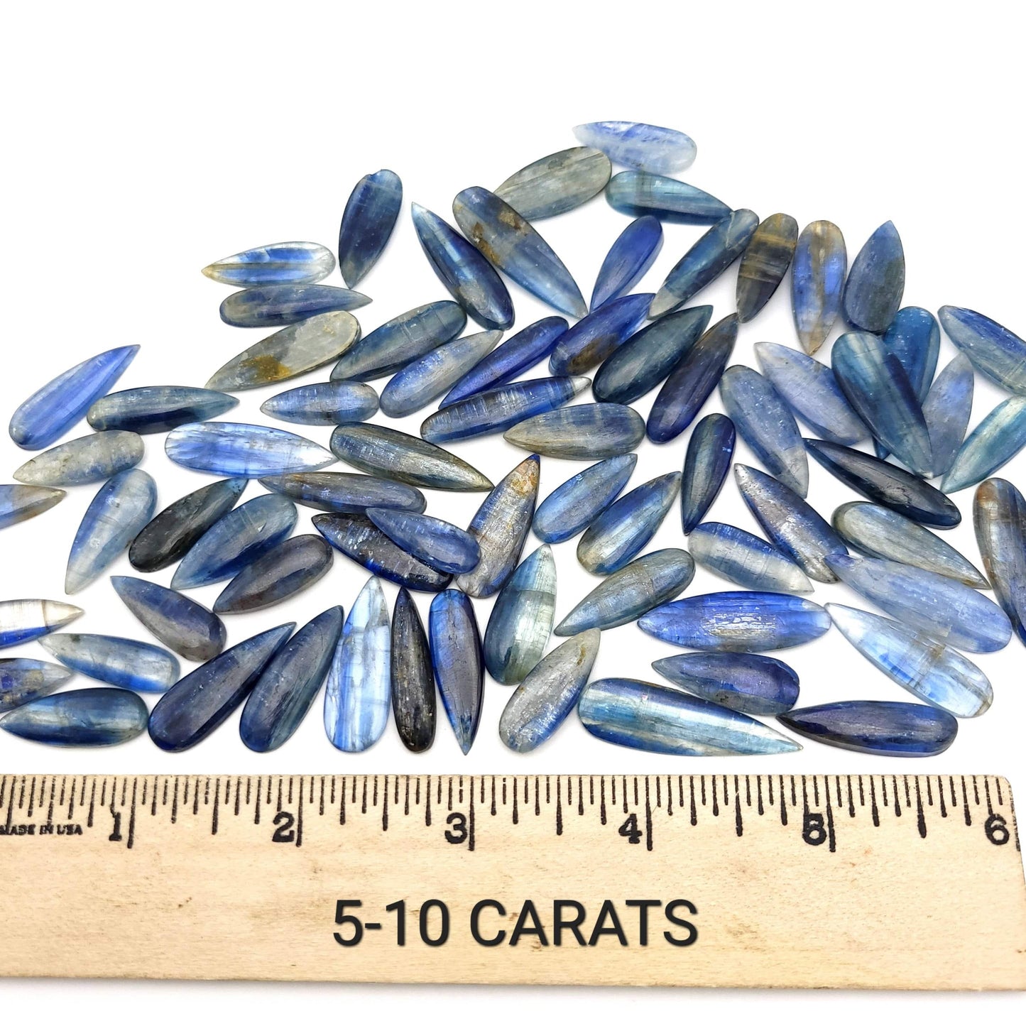 Blue Kyanite Cabochon - Narrow Tear Drop