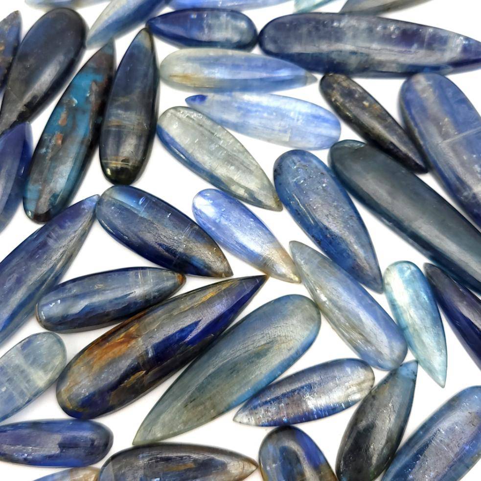 Blue Kyanite Cabochon - Narrow Tear Drop