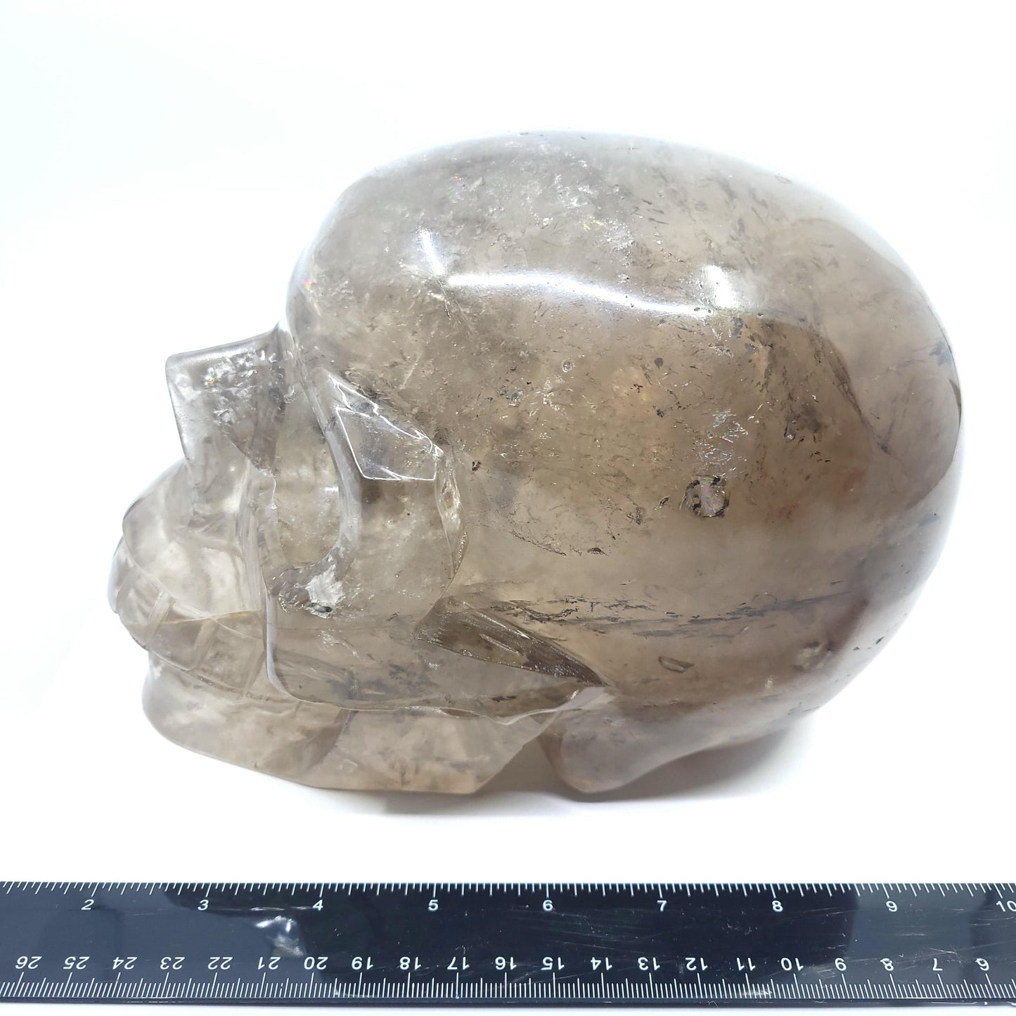 Large Smoky Quartz Carved Skull