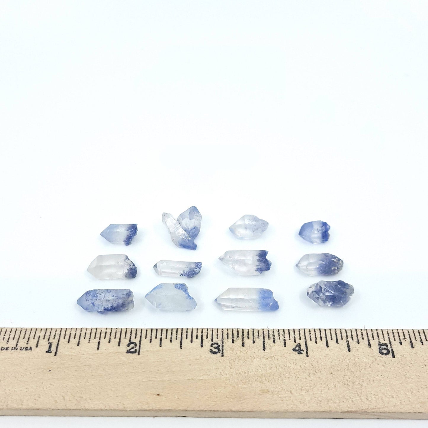 Dumortierite Included Quartz (Thumbnail Case Specimen)