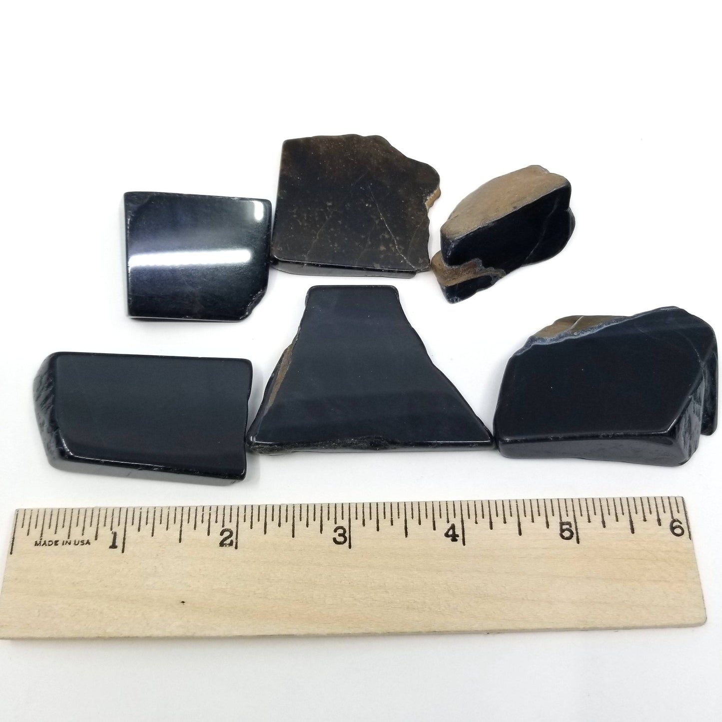 Hawk's Eye - Half Polished Black Slate (1-2")