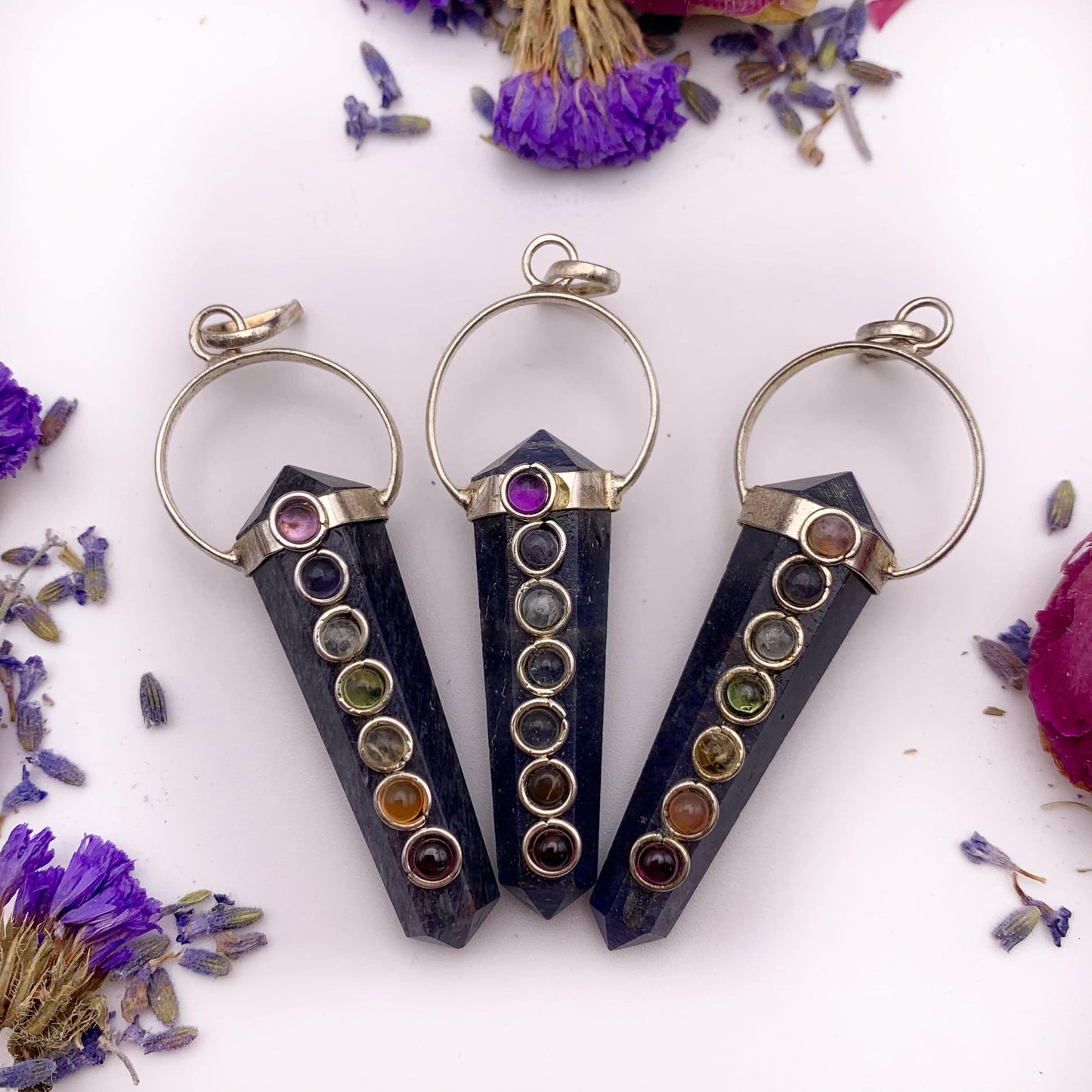 Iolite Ring Top Chakra Pendant