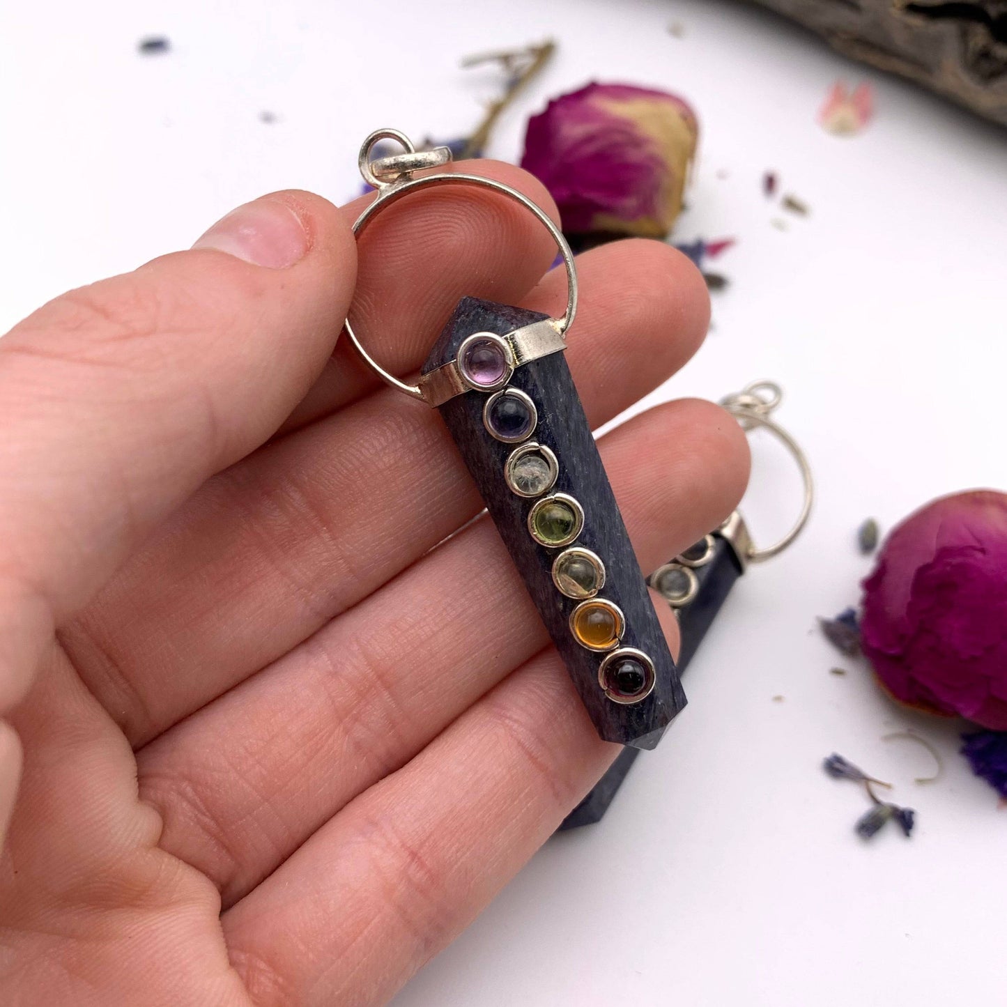 Iolite Ring Top Chakra Pendant