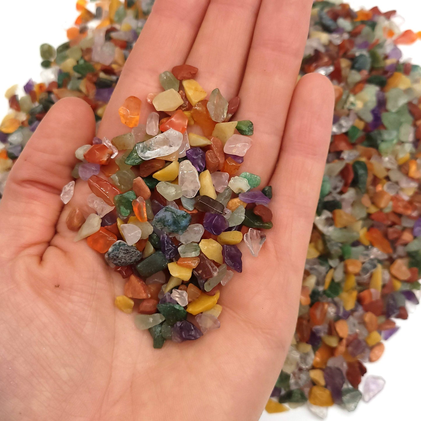 Mixed Stone Tumbled Chips (5-10mm) - 1 LB