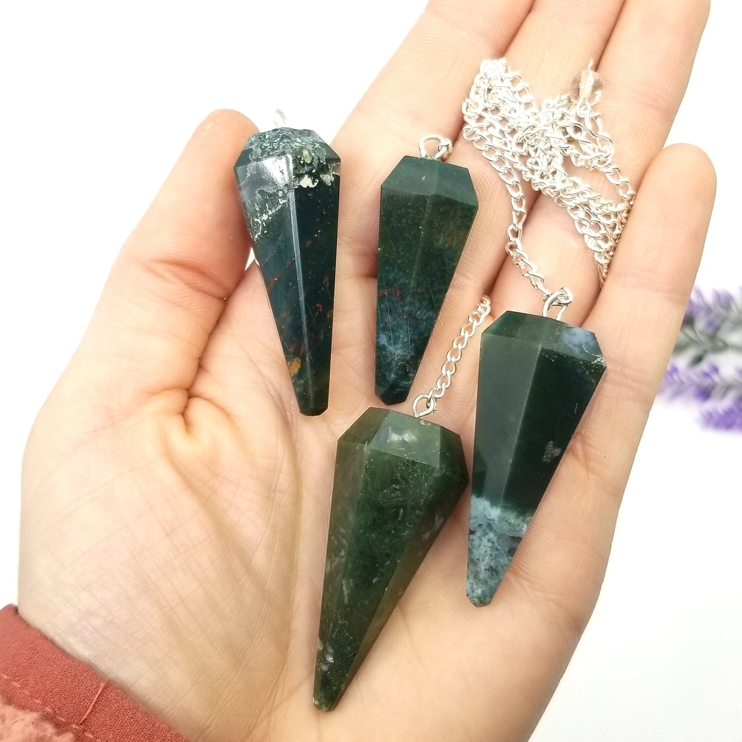 Moss Agate Pendulum