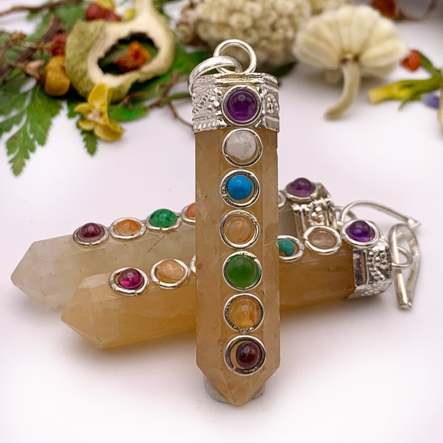 Peach Aventurine Chakra Pendant