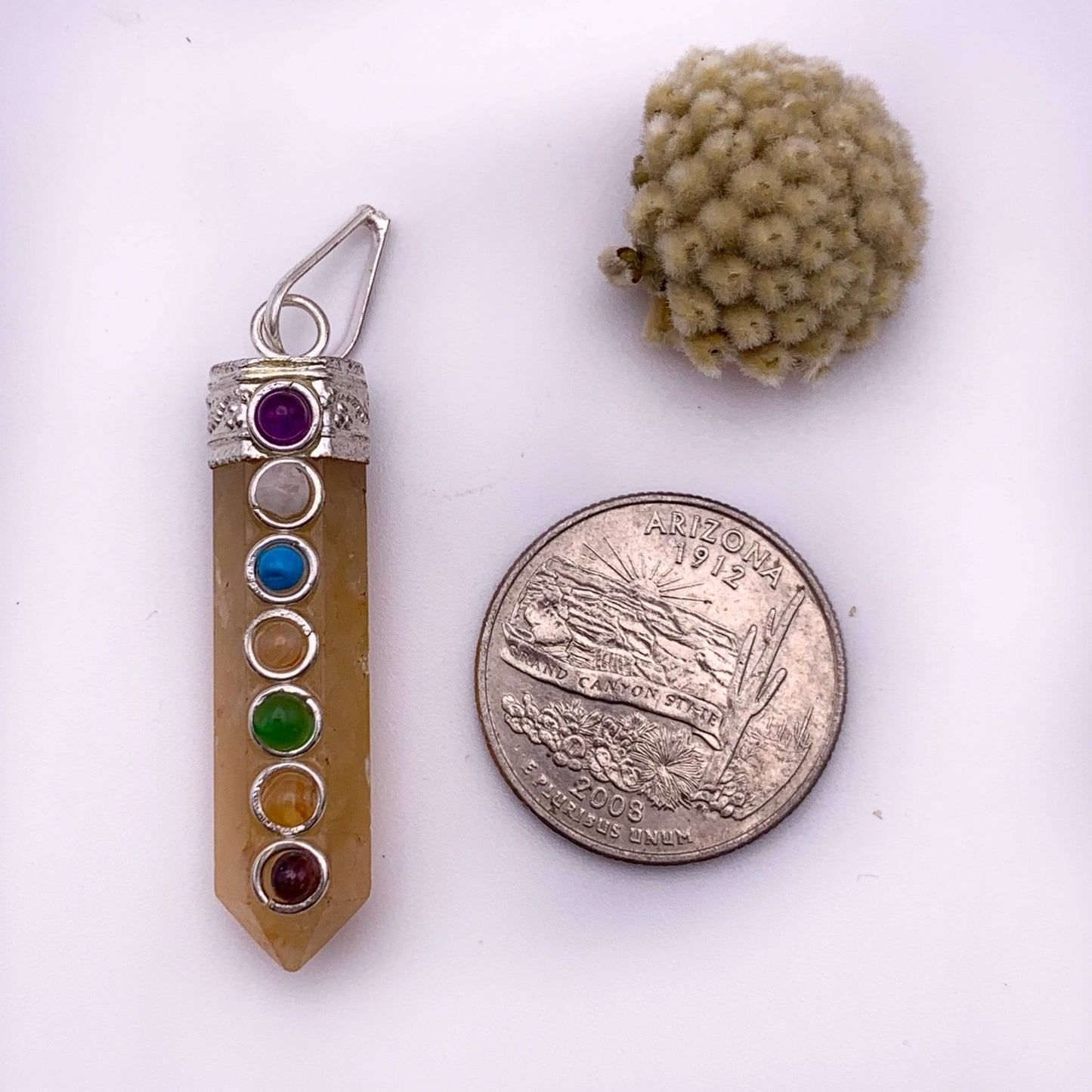 Peach Aventurine Chakra Pendant