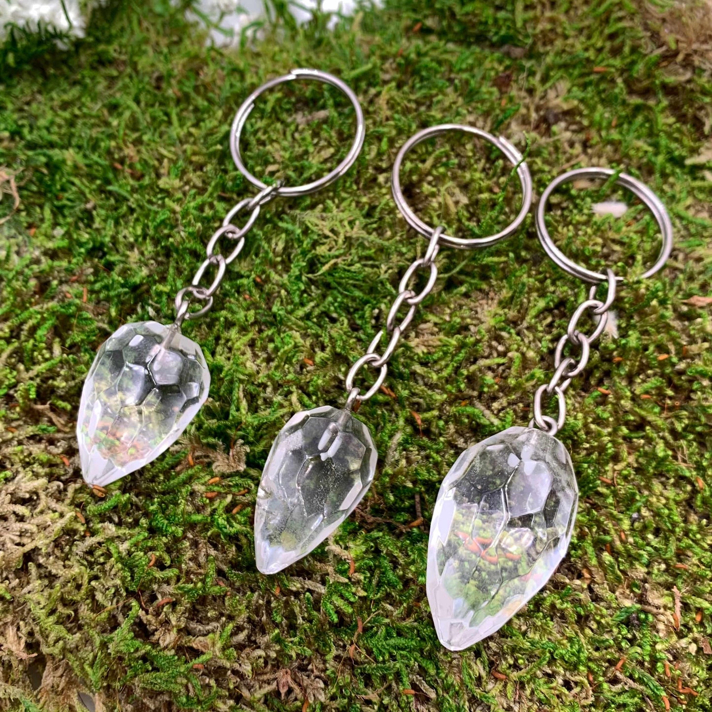 Quartz Facet Keychain