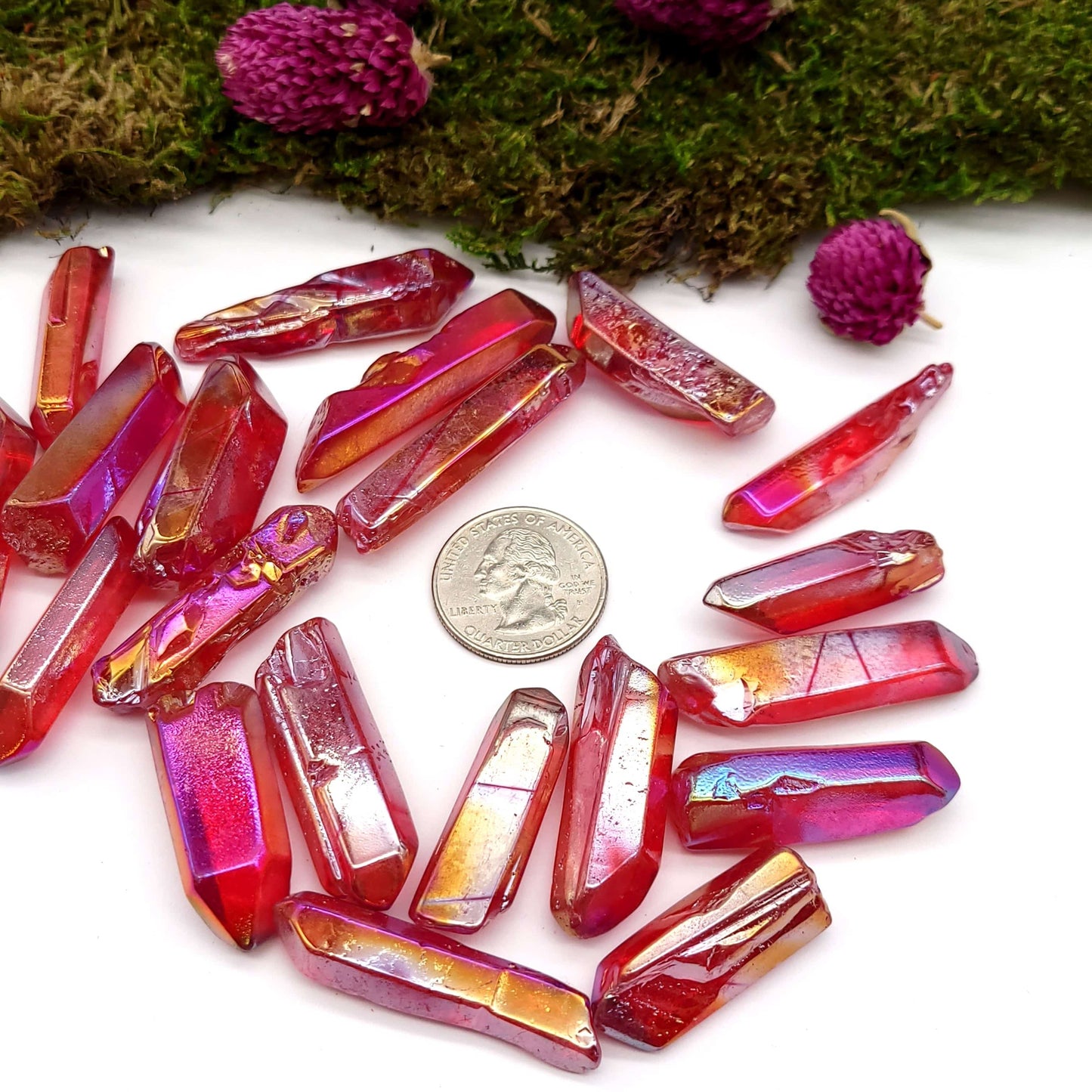 Red Aura Quartz Point