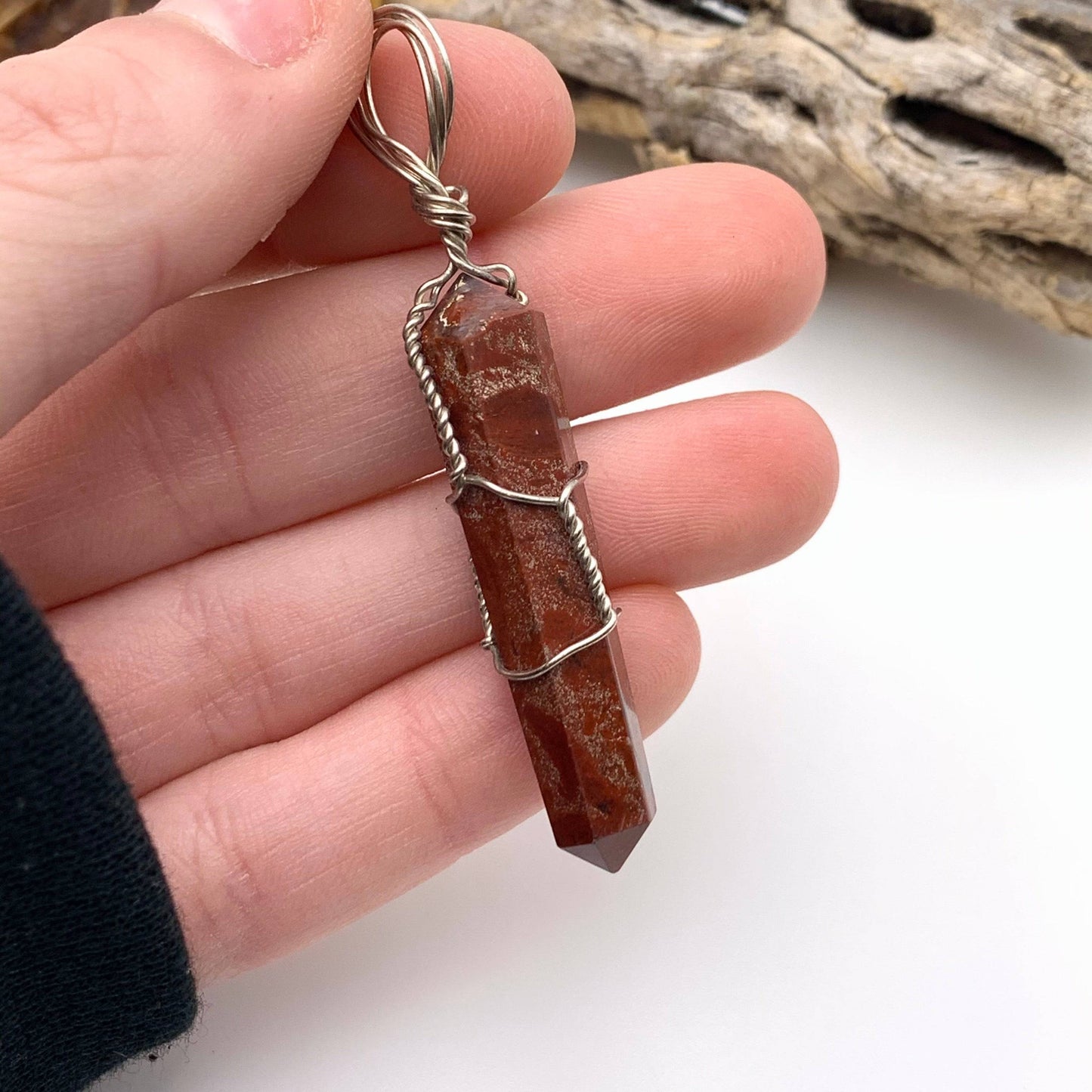 Red Jasper Wire Wrapped Pendant