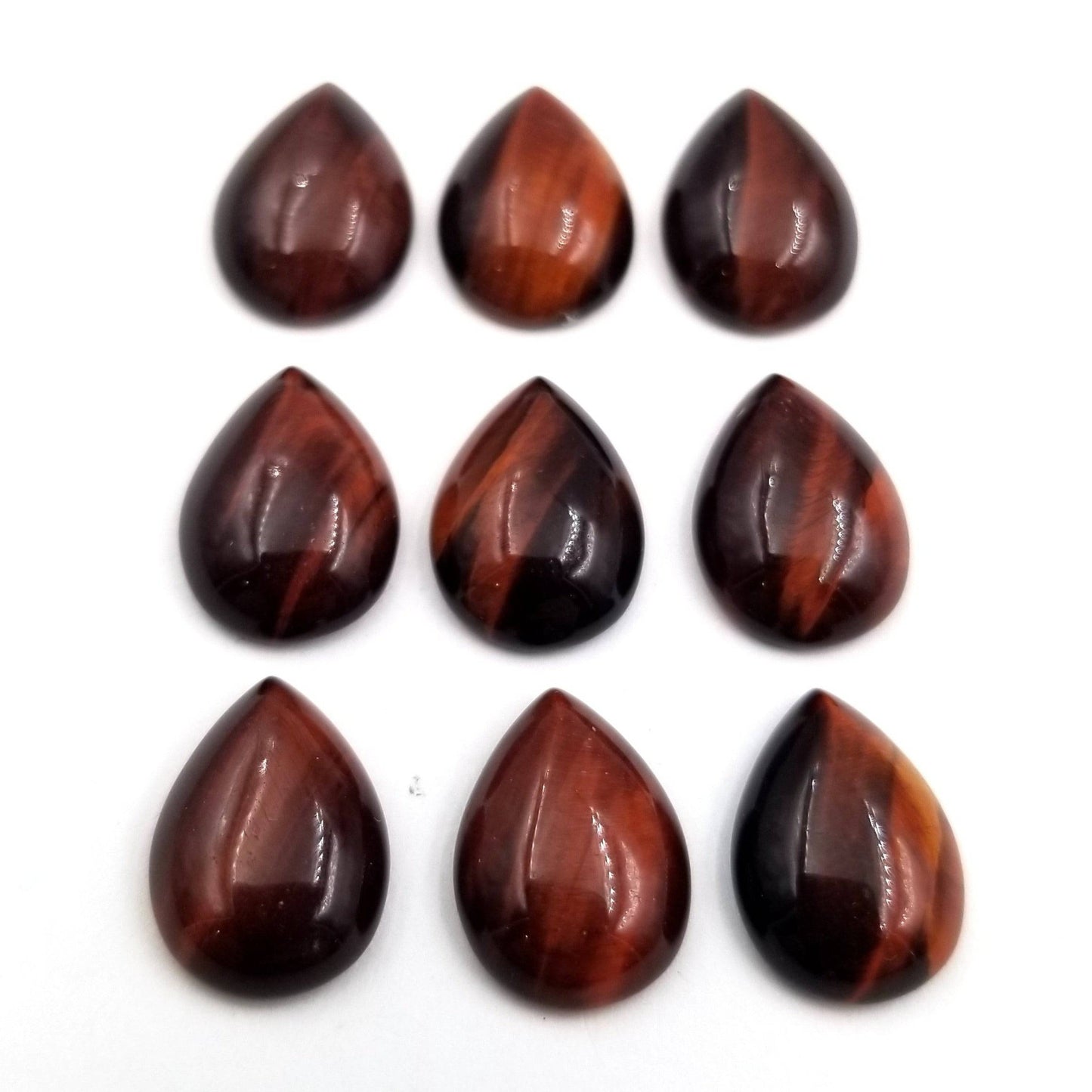 Red Tigers Eye Tear Drop Cabochon 14x10 mm