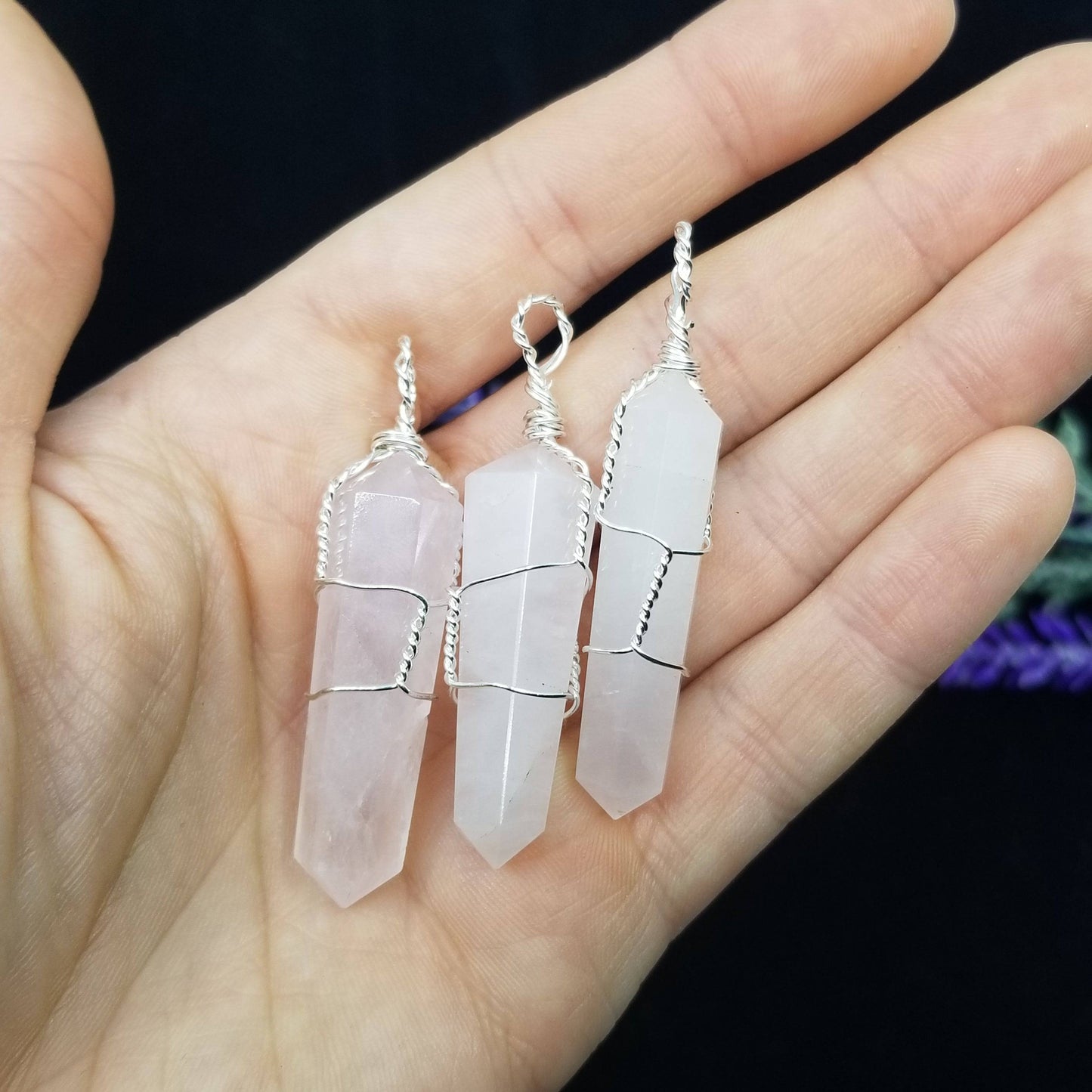 Rose Quartz Wire Wrapped Pendant