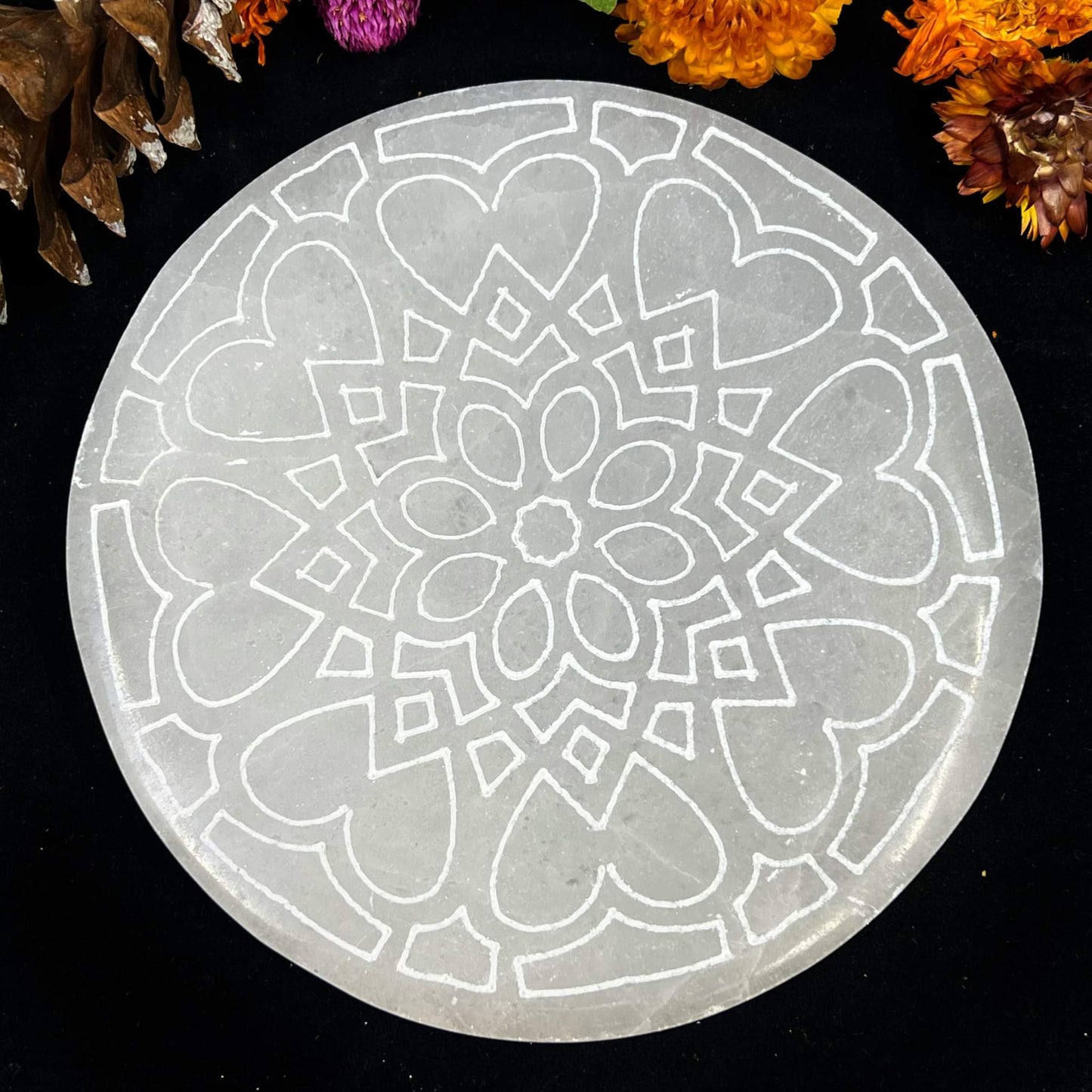 Selenite Charging Plate - Circle (Mandala)