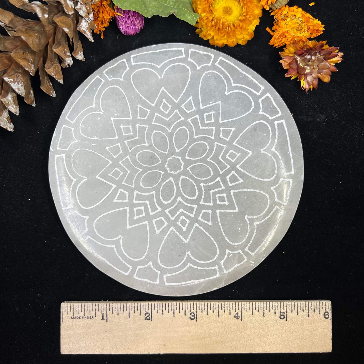 Selenite Charging Plate - Circle (Mandala)