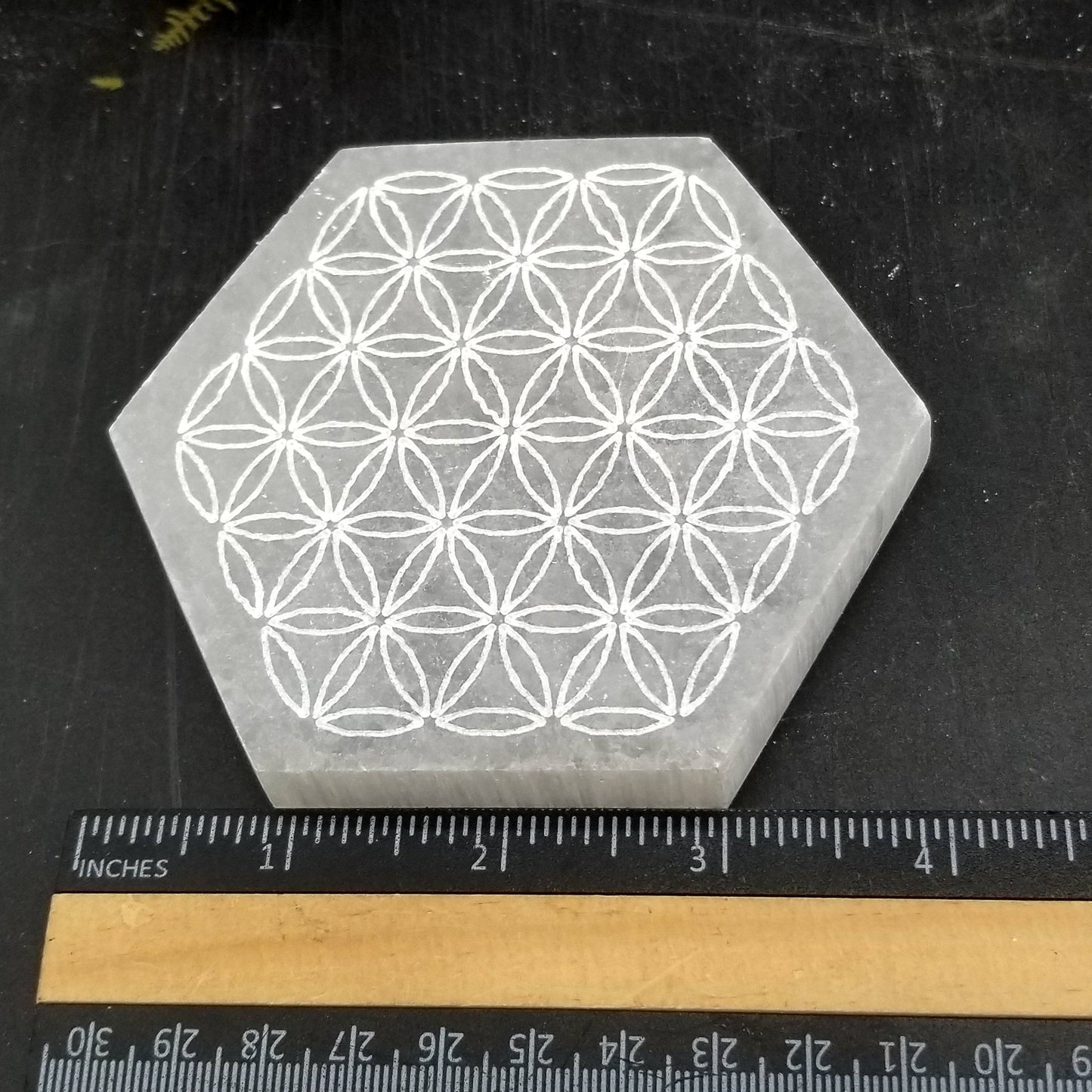 Selenite Charging Plate - Hexagon (Flower of Life)