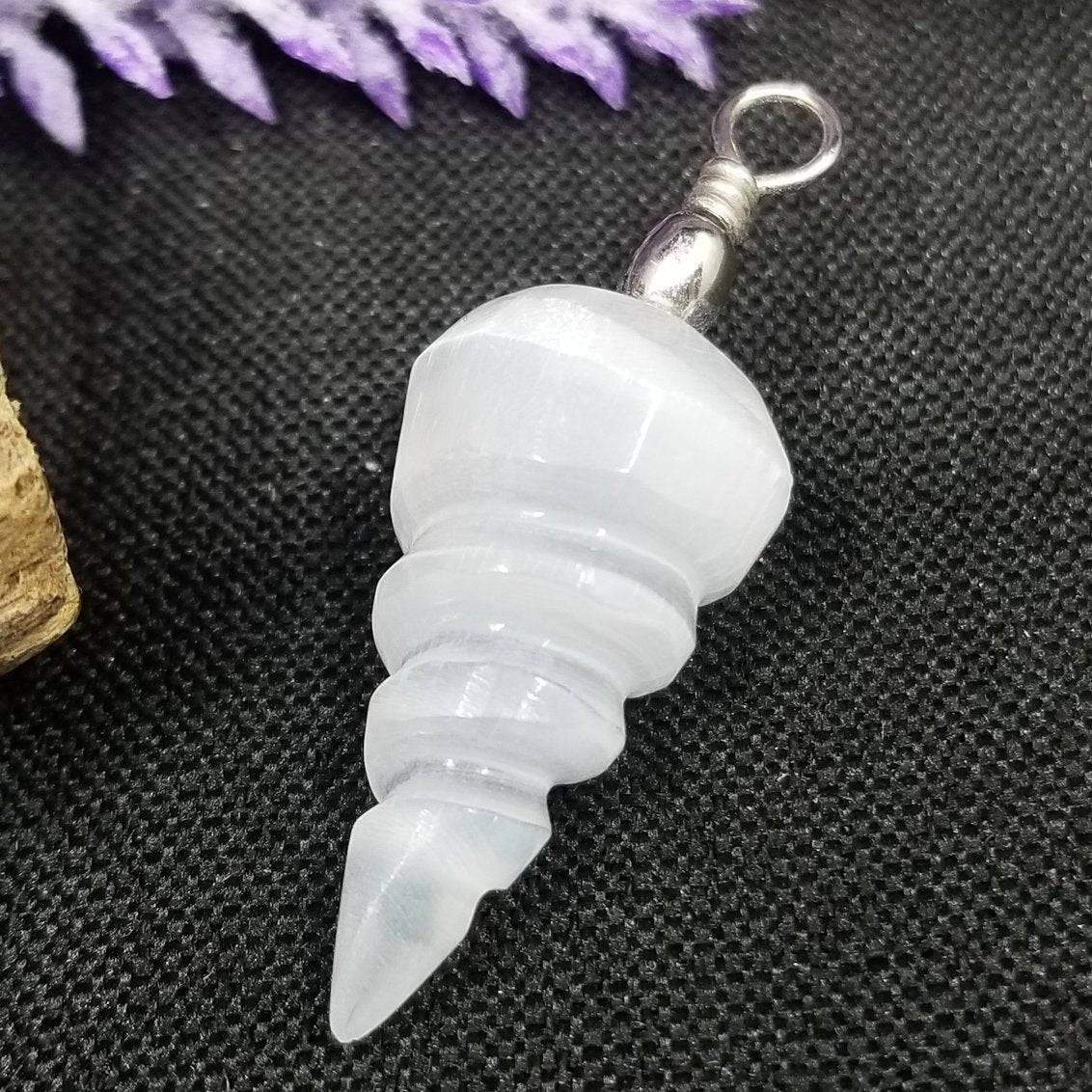 Selenite Spiral Pendant