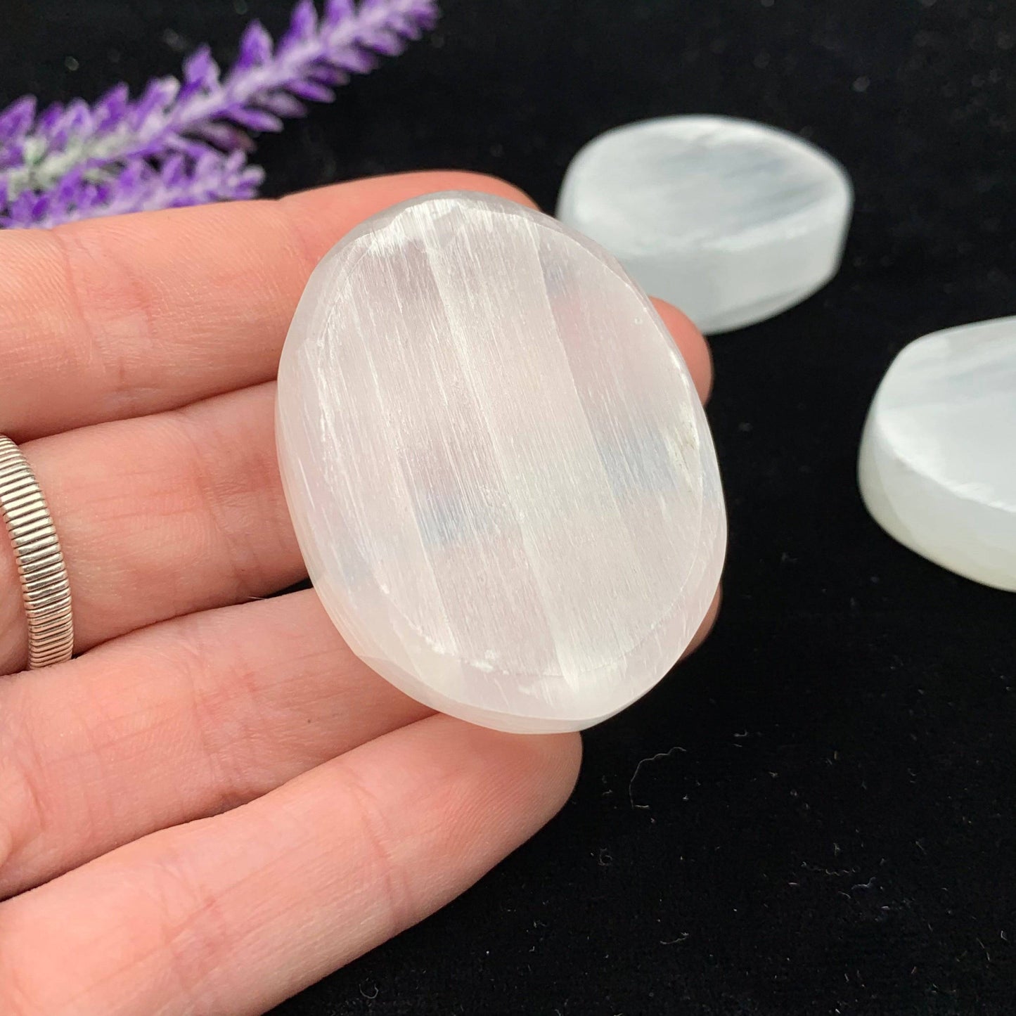 Selenite Worry Stone