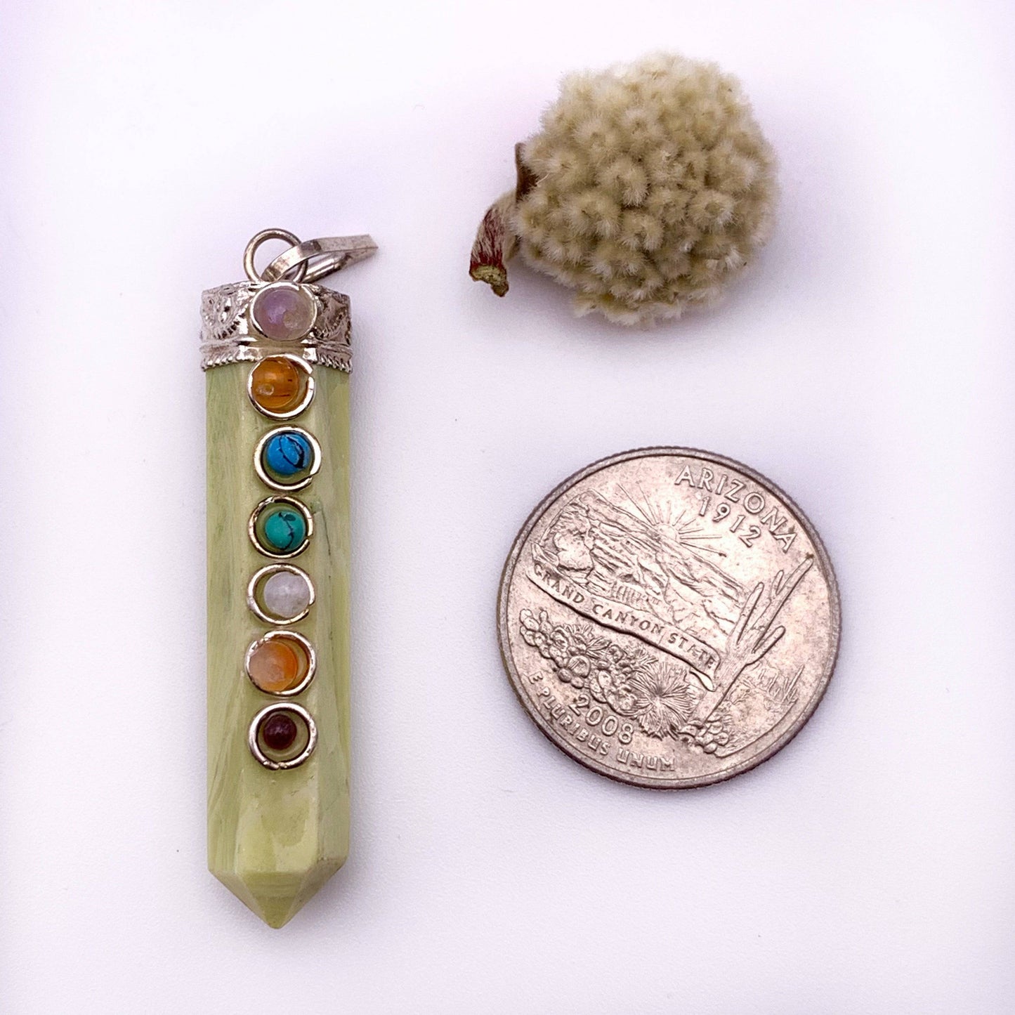 Serpentine Chakra Pendant