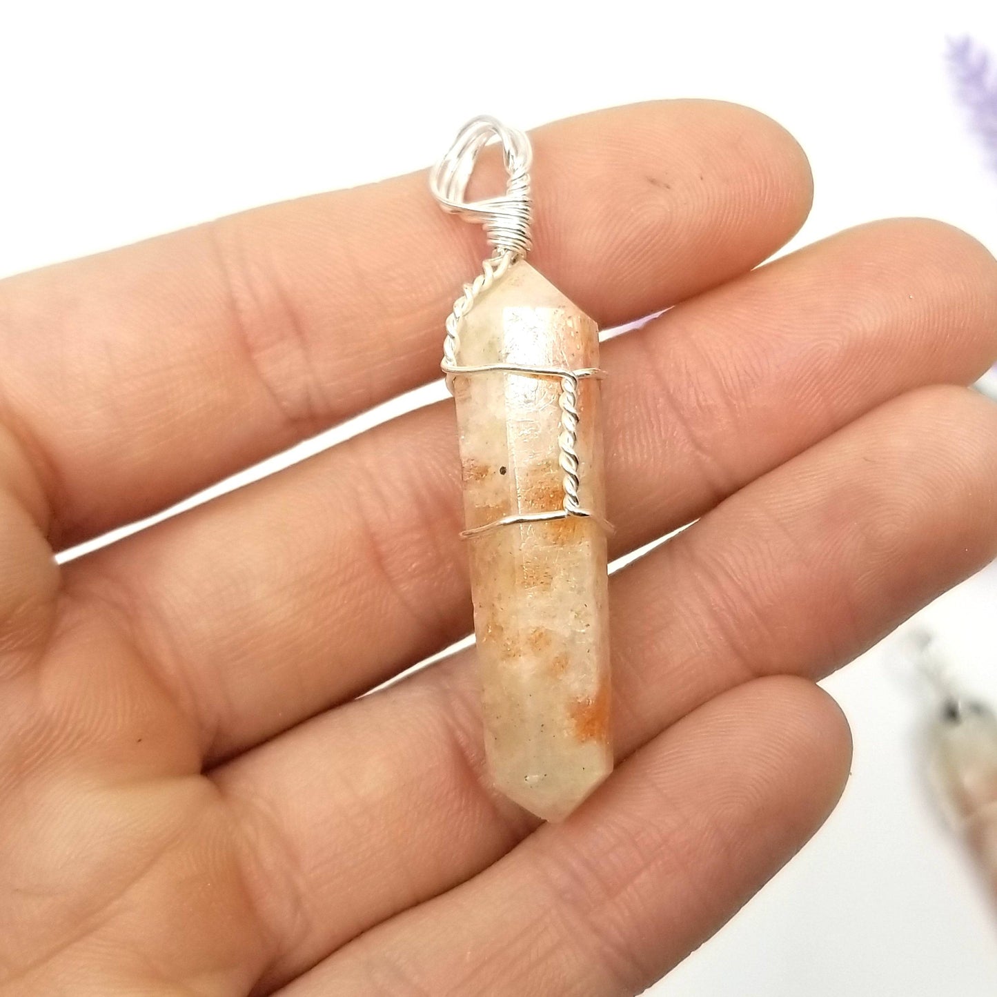 Sunstone Wire Wrapped Pendant