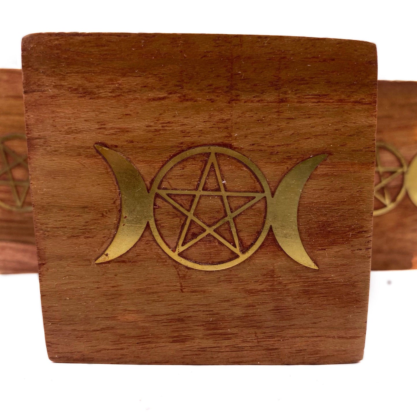 Triple Moon Wooden Jewelry Box