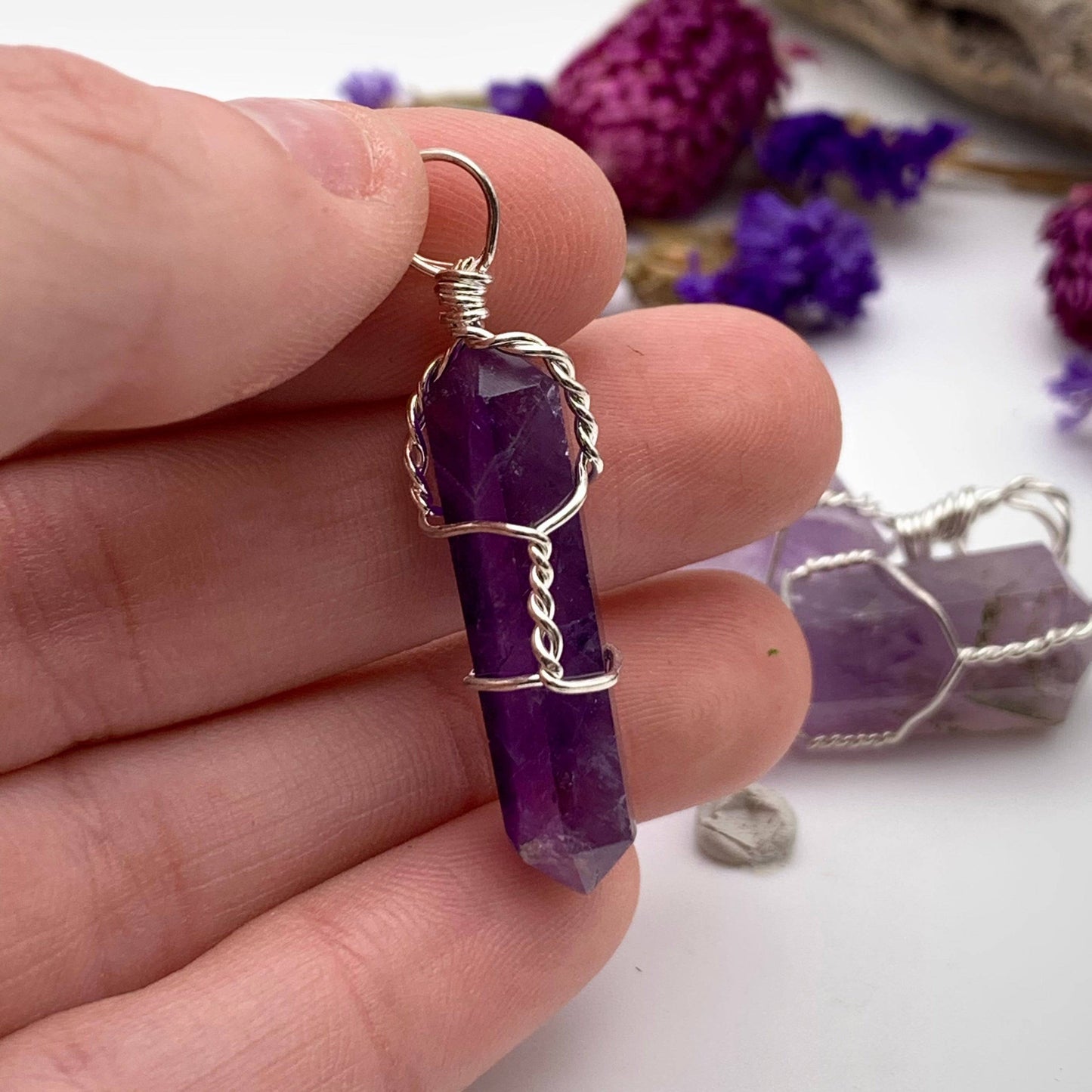 Amethyst Wire Wrapped Pendant