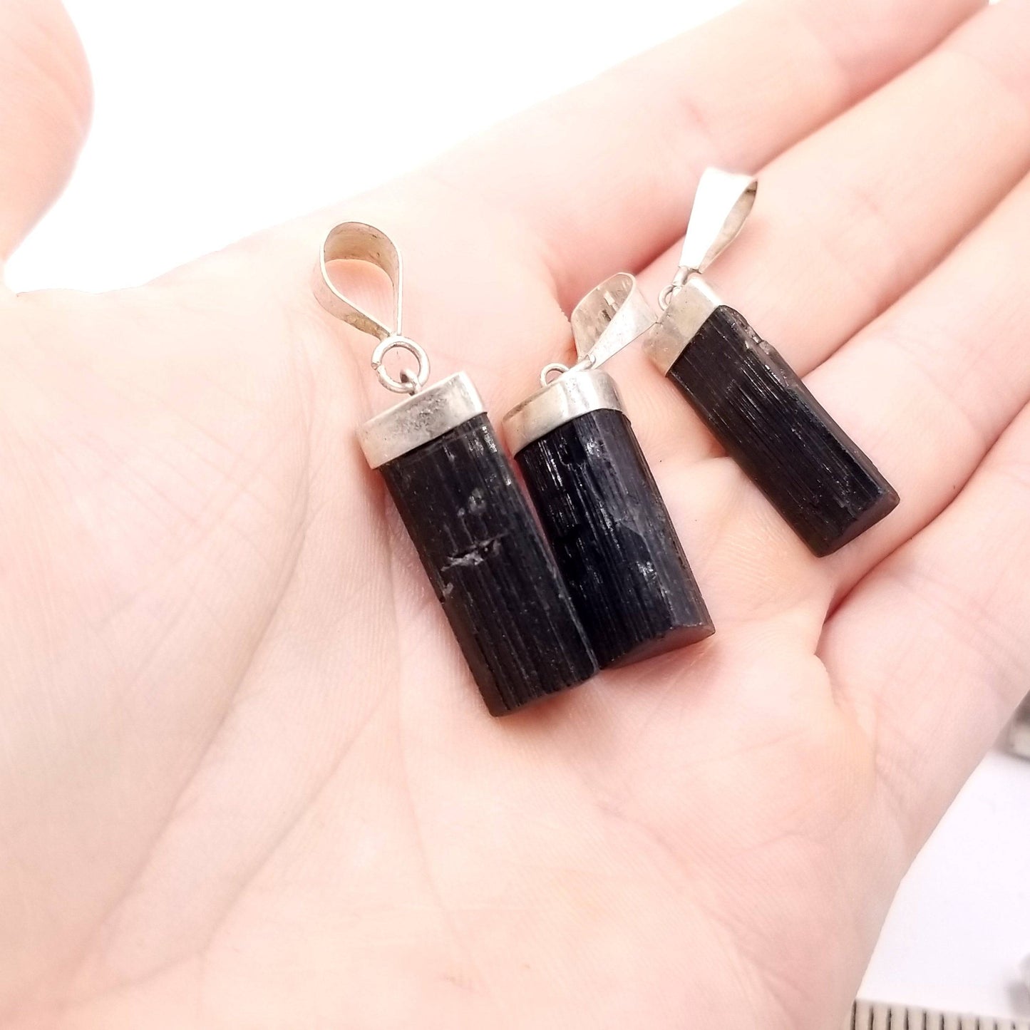 Black Tourmaline Sterling Silver Pendant