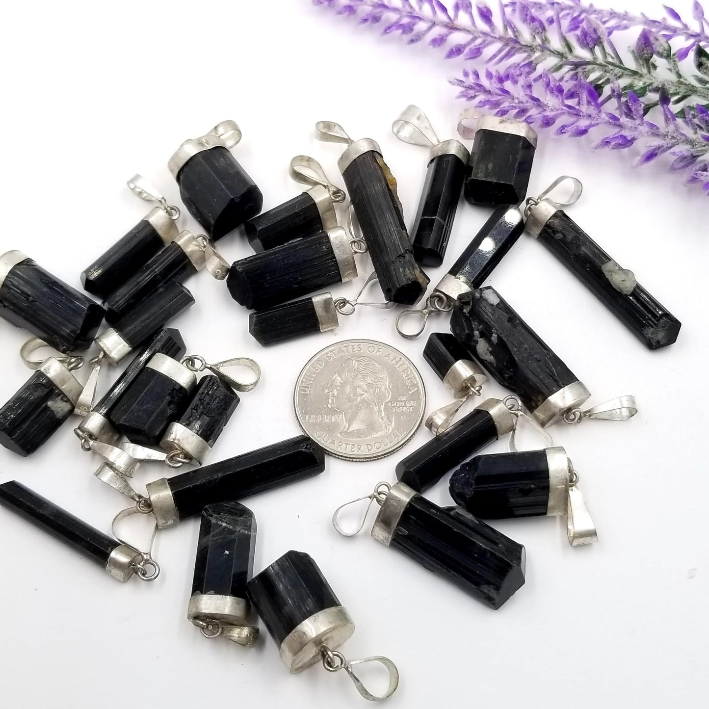 Black Tourmaline Sterling Silver Pendant